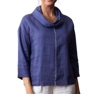 Olivia by Habitat Clothing 100% Linen Cowl Neck Top sz L